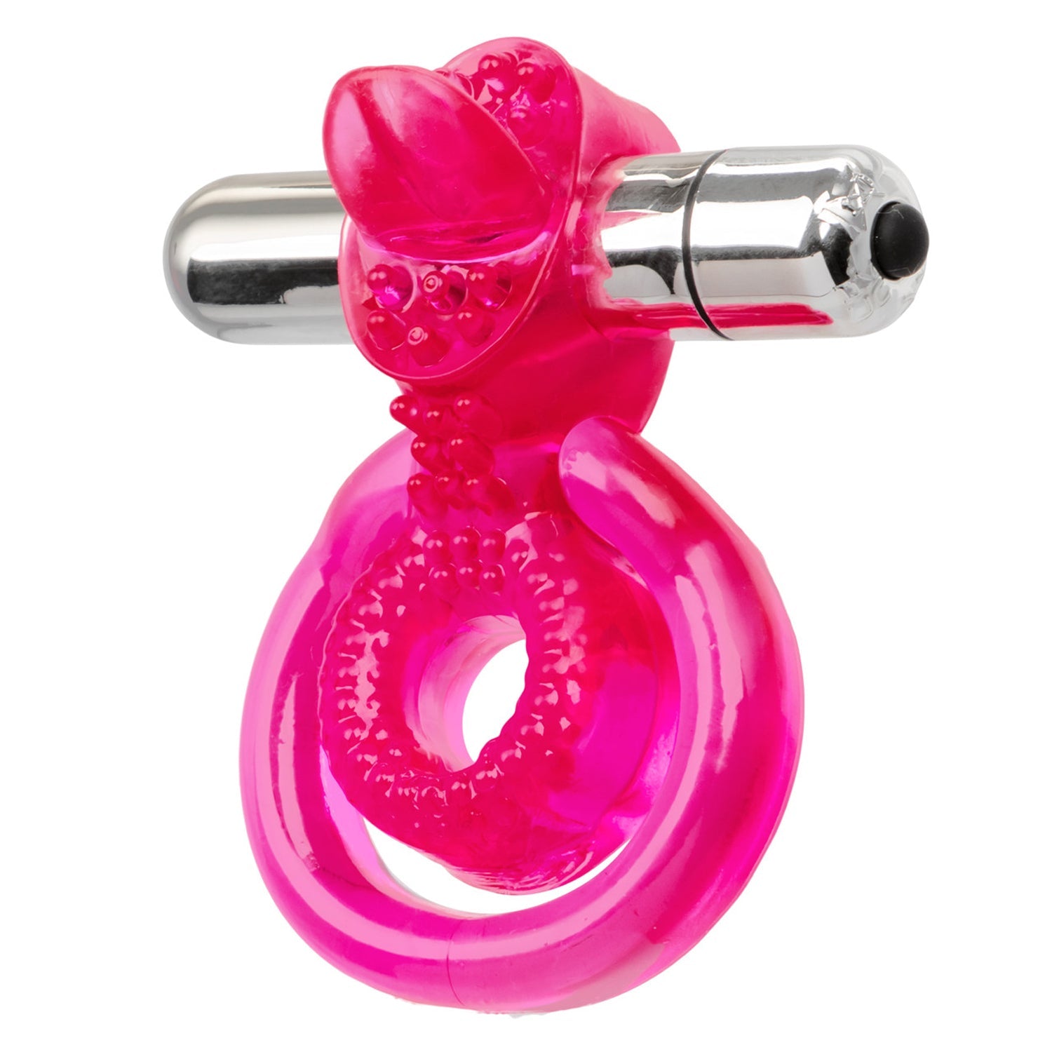 Dual Clit Flicker Vibrating Cockring with Removable Stimulator > Cock Ring > Vibrating - Tophatter Daily Deals