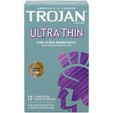 Trojan Sensitivity Ultra Thin Lubricated Condoms - 12 Pack > Essentials > Condoms - Tophatter Daily Deals