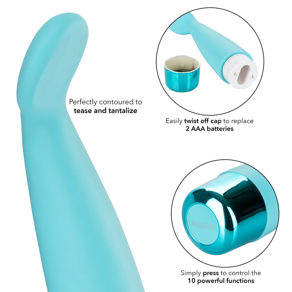 Eden Scoop Flexible Blue Silicone Massager with 10 Vibration Functions and Waterproof Design > Vibrators > Finger Vibrators - Tophatter Daily Deals