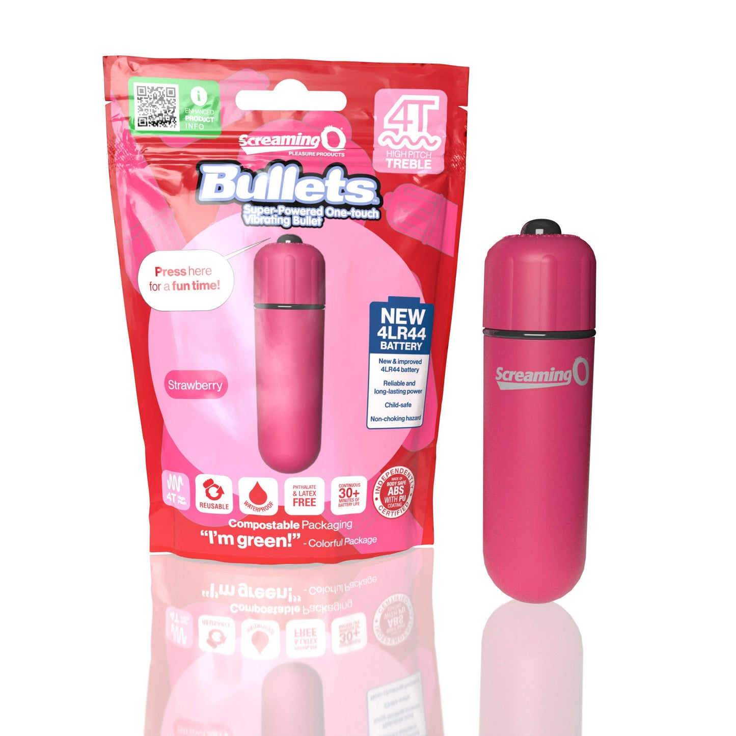 Bullets 4T High Pitch Treble (Strawberry) > Vibrators > Mini Vibrators - Tophatter Daily Deals