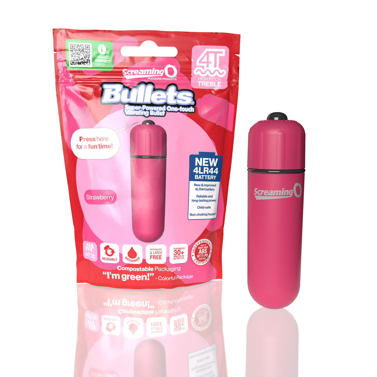 Bullets 4T High Pitch Treble (Strawberry) > Vibrators > Mini Vibrators - Tophatter Daily Deals