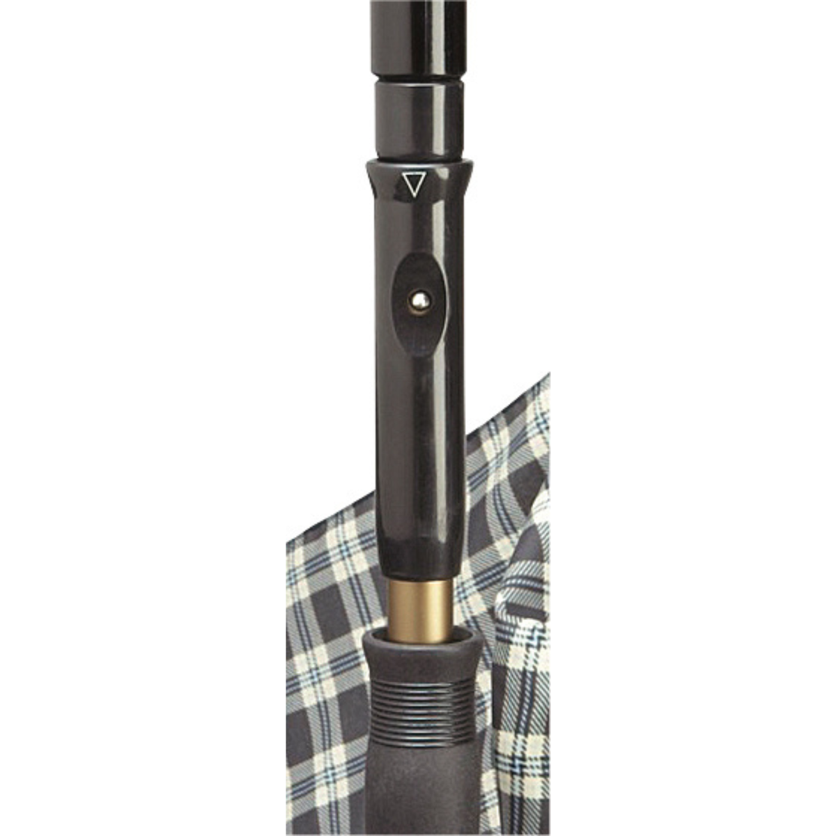 Cane Umbrella - Blue and Black Plaid - Tophatter Daily Deals