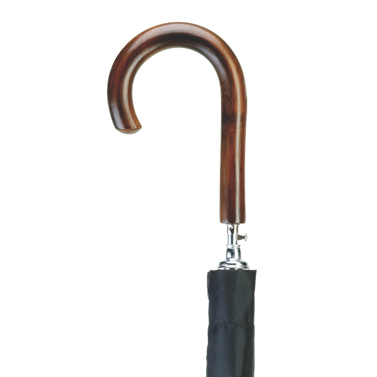 Deluxe Auto-Open Hardwood Handle Umbrella, 36-Inch Black Canopy - Tophatter Daily Deals