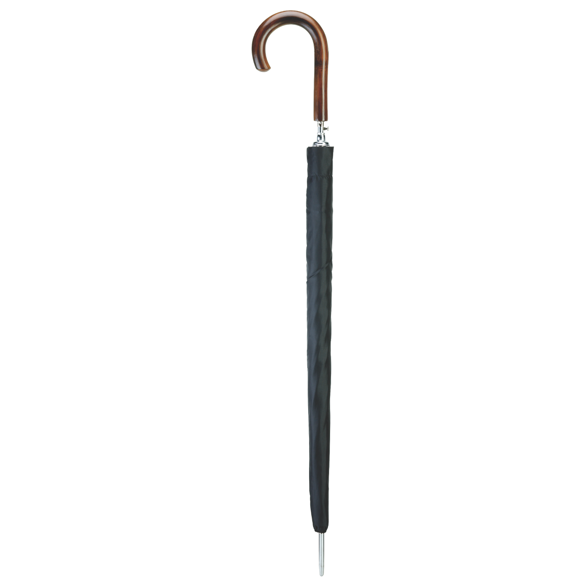 Deluxe Auto-Open Hardwood Handle Umbrella, 36-Inch Black Canopy - Tophatter Daily Deals