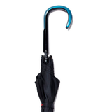 Sculpted Crook Handle Umbrella All Black Blue Sculpted Handle - Tophatter Daily Deals