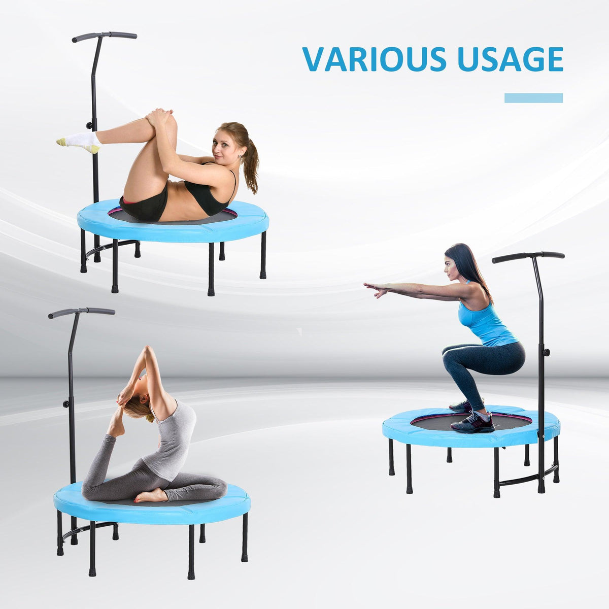 Mini Trampoline With Handle - 40'' Mini Trampoline, Rebounder Jumper w/ Handle Fitness - Tophatter Daily Deals