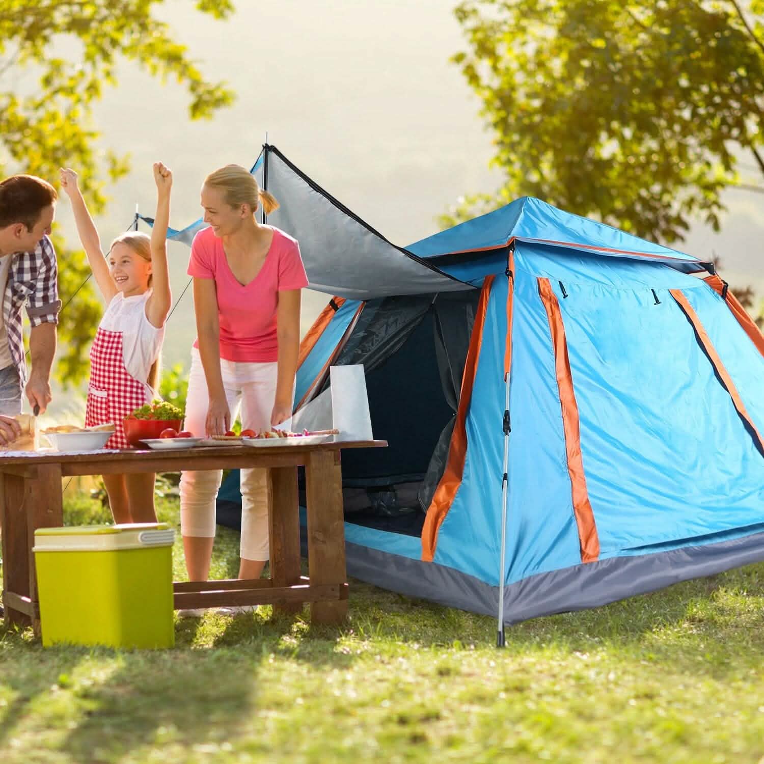 4-5 Person Camping Tent Outdoor Foldable Waterproof Tent Outdoor Recreation - Tophatter Daily Deals