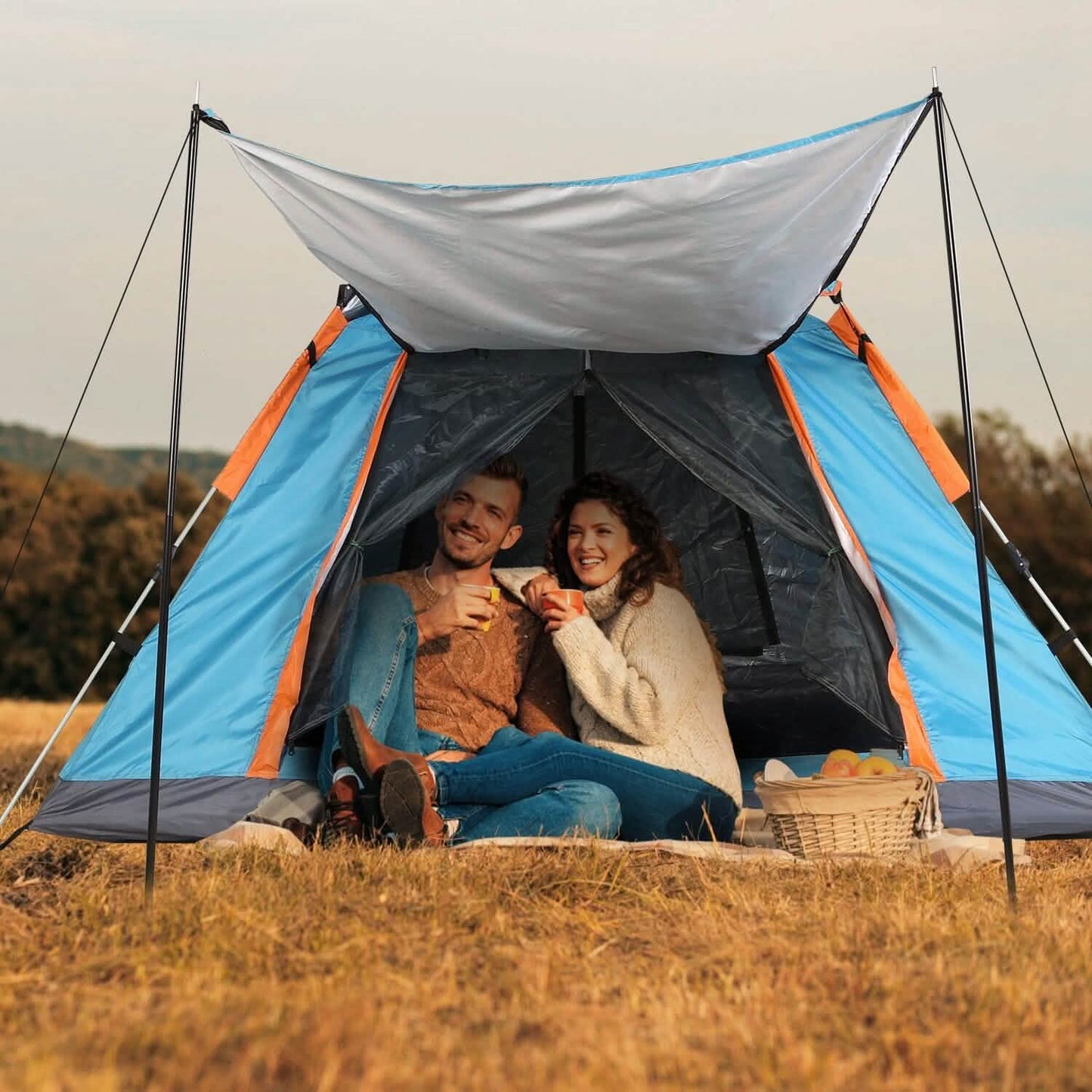 4-5 Person Camping Tent Outdoor Foldable Waterproof Tent Outdoor Recreation - Tophatter Daily Deals