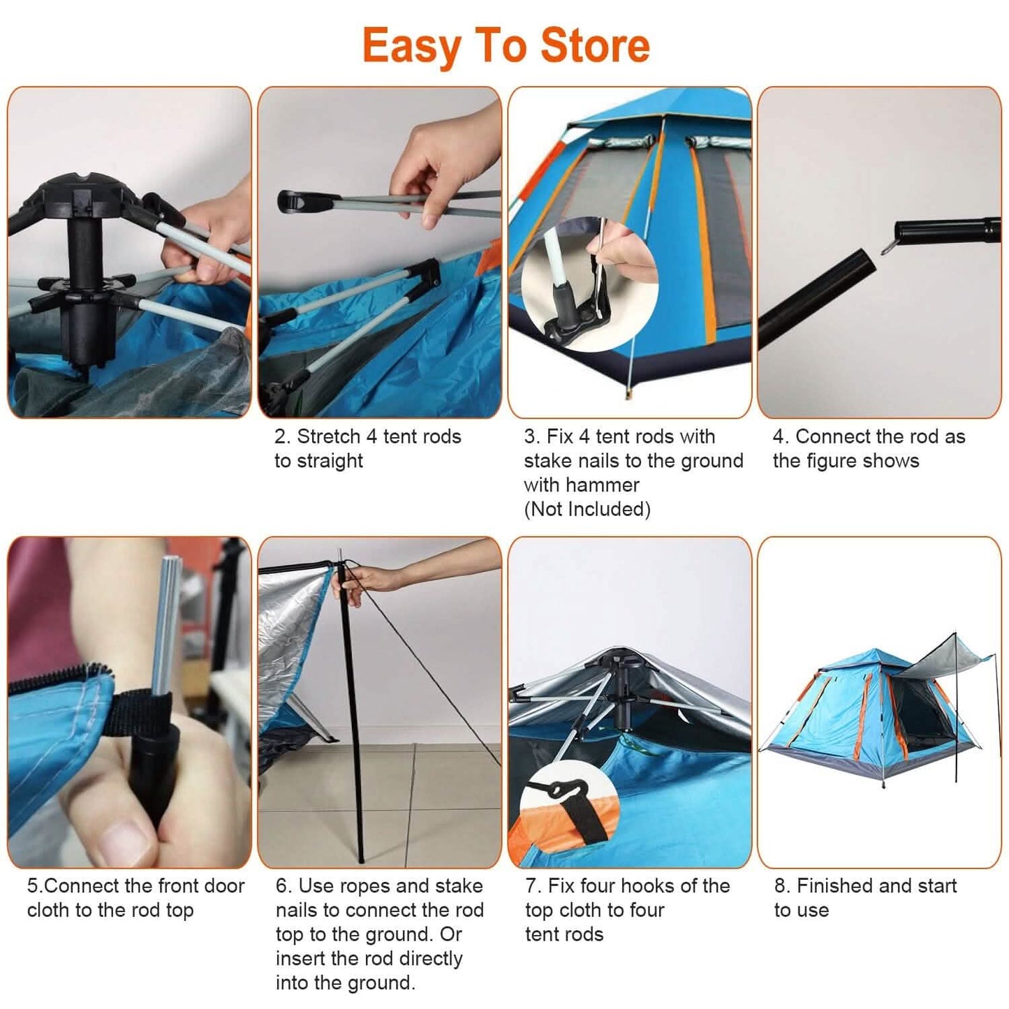 4-5 Person Camping Tent Outdoor Foldable Waterproof Tent Outdoor Recreation - Tophatter Daily Deals