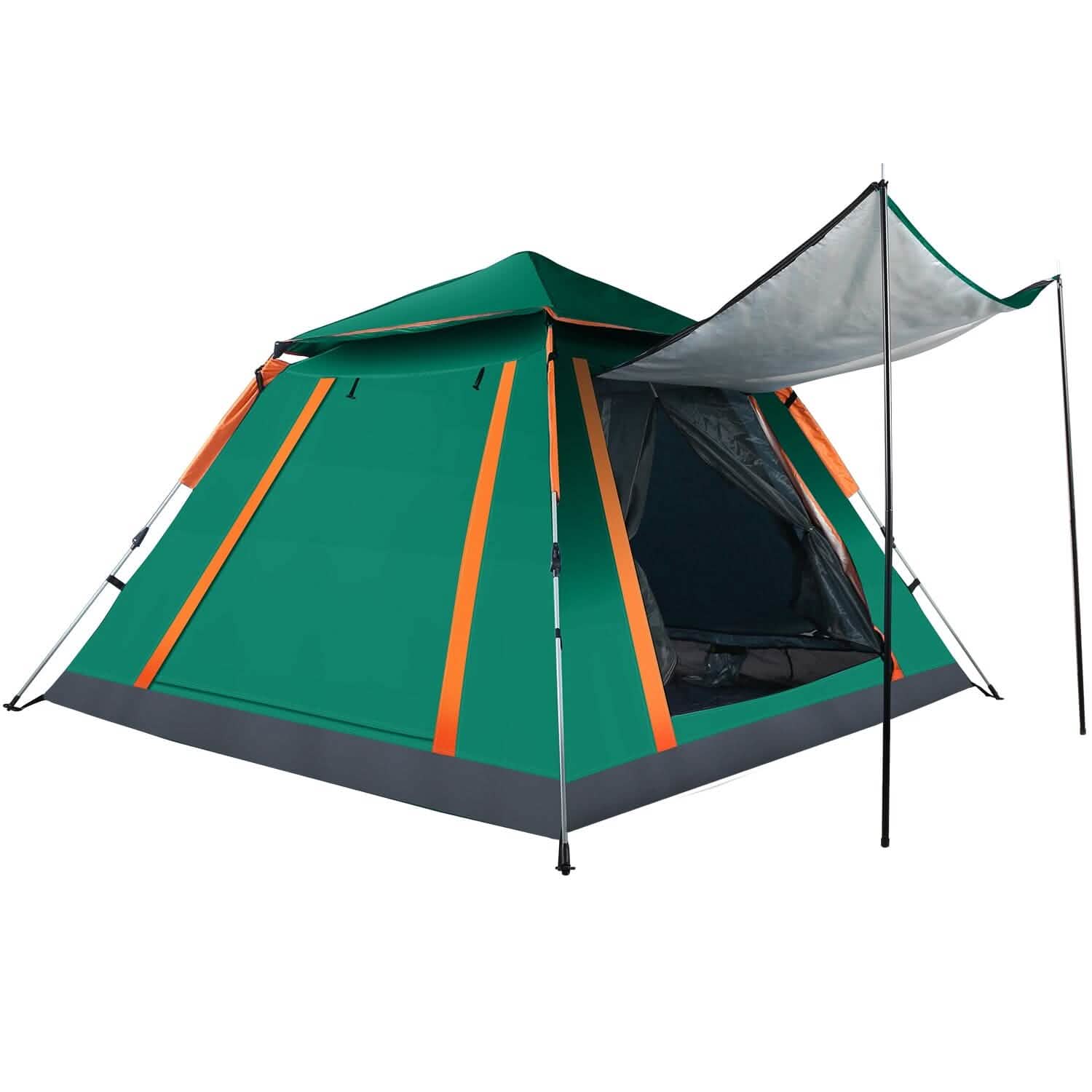 4-5 Person Camping Tent Outdoor Foldable Waterproof Tent Green Outdoor Recreation - Tophatter Daily Deals