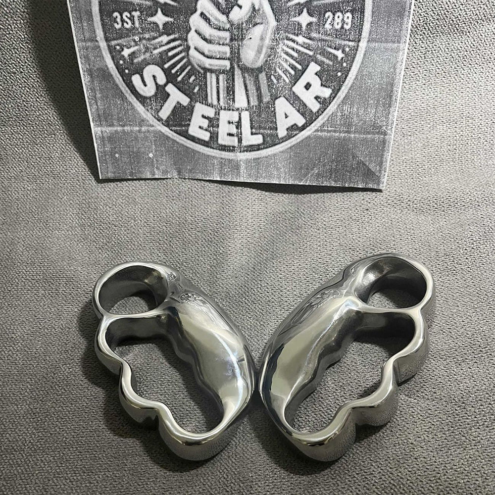 4-Finger Anti-explosion Stainless Steel Self-defense Knuckle Duster EDC - Tophatter Daily Deals
