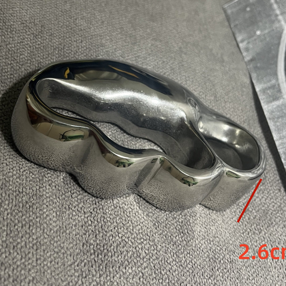 4-Finger Anti-explosion Stainless Steel Self-defense Knuckle Duster EDC - Tophatter Daily Deals