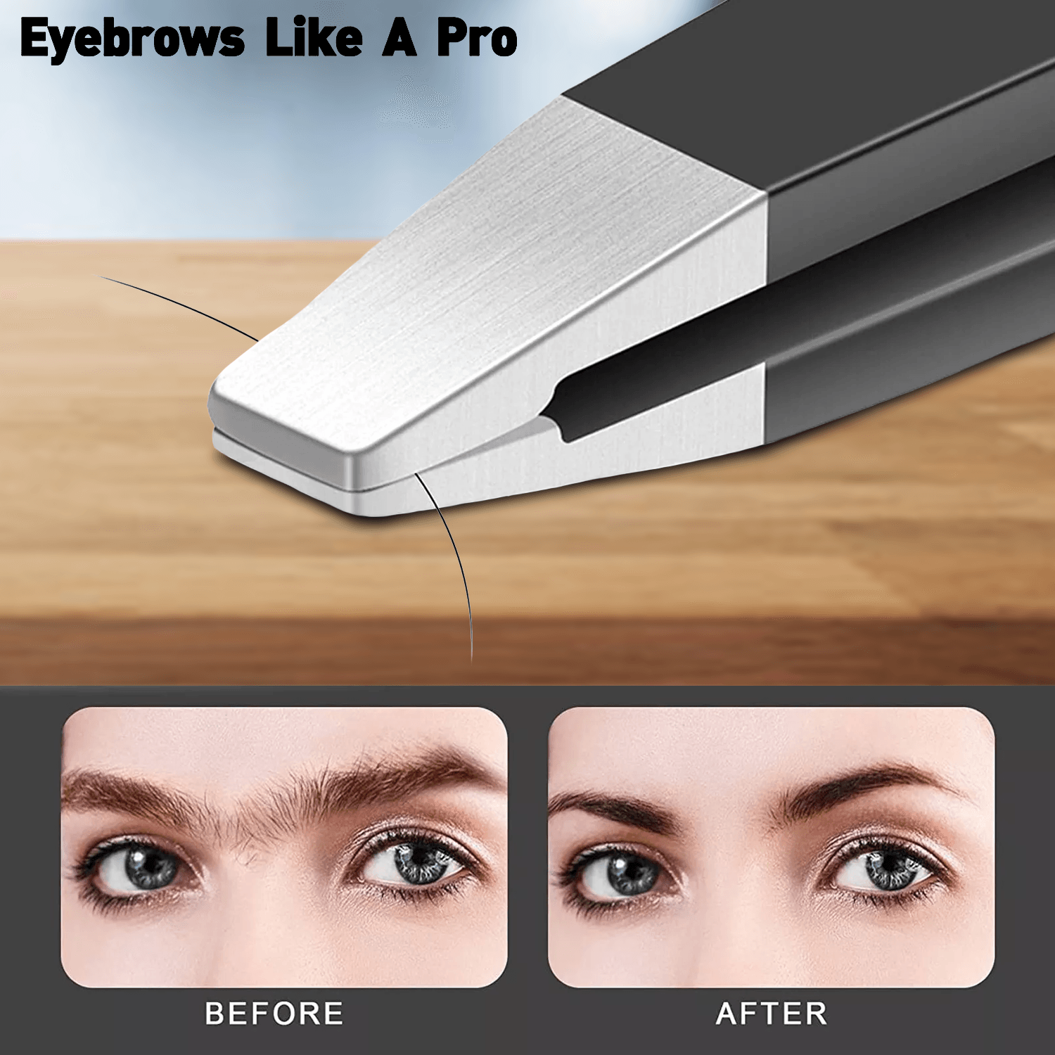 Steel Eyebrow Tweezers - Professional 4-Pieces Hair Beauty Pluckers Set Personal Care - Tophatter Daily Deals