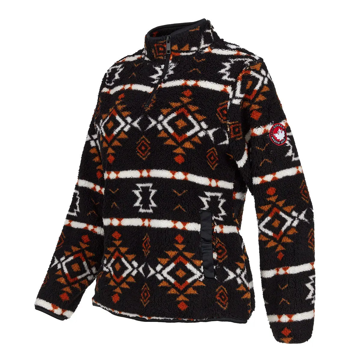 Canada Weather Gear Women's 1/4 Zip Aztec Printed Sherpa Fleece & Sherpa - Tophatter Daily Deals