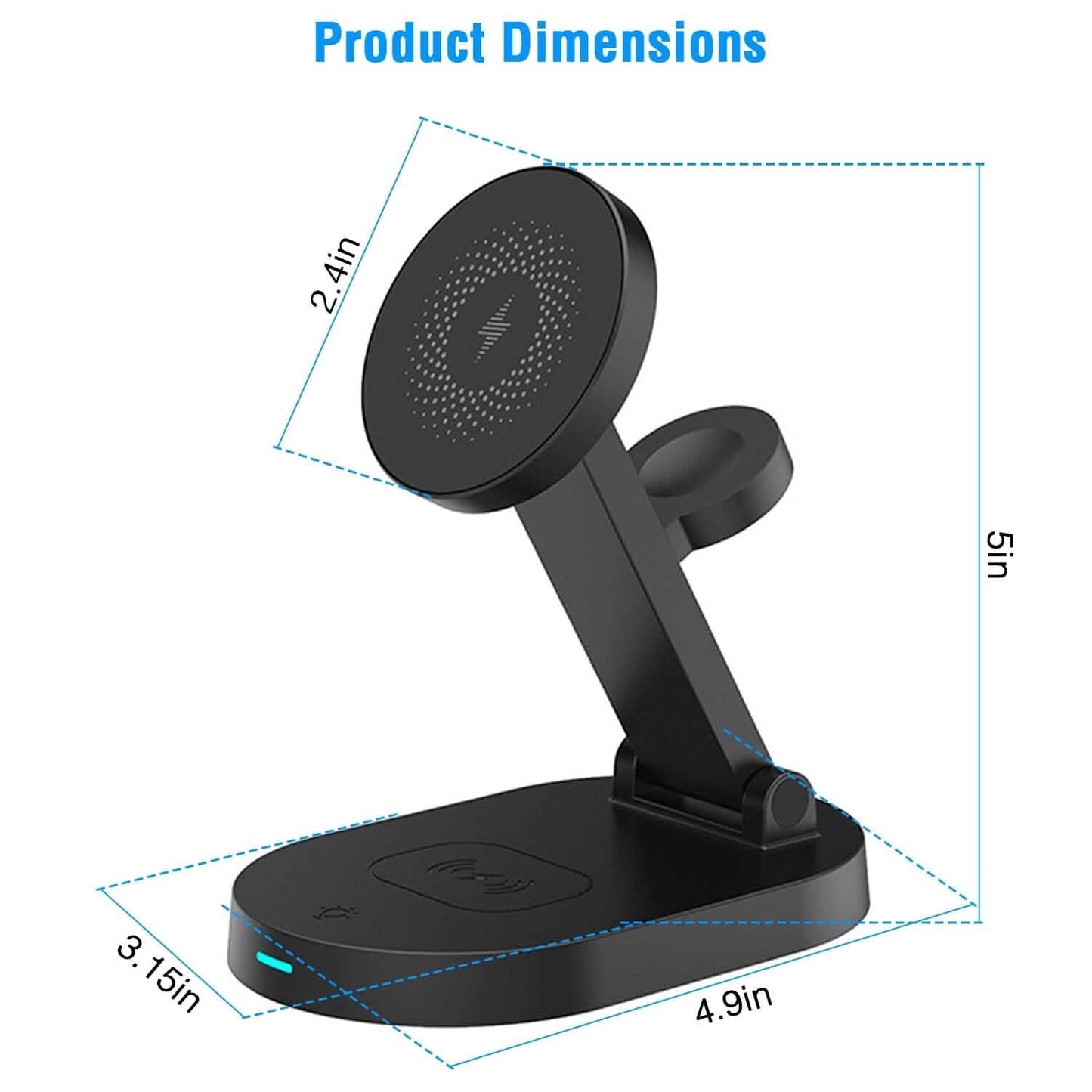 4-in-1 15W Foldable Magnetic Wireless Charging Station Mobile Accessories - Tophatter Daily Deals