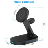4-in-1 15W Foldable Magnetic Wireless Charging Station Mobile Accessories - Tophatter Daily Deals