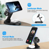 4-in-1 15W Foldable Magnetic Wireless Charging Station Mobile Accessories - Tophatter Daily Deals