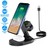 4-in-1 15W Foldable Magnetic Wireless Charging Station Mobile Accessories - Tophatter Daily Deals