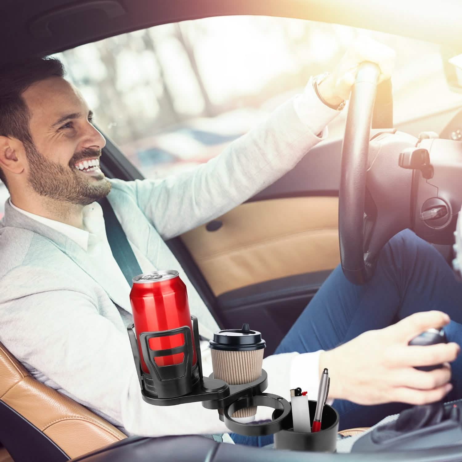 4-in-1 Car Cup Holder Automotive - Tophatter Daily Deals