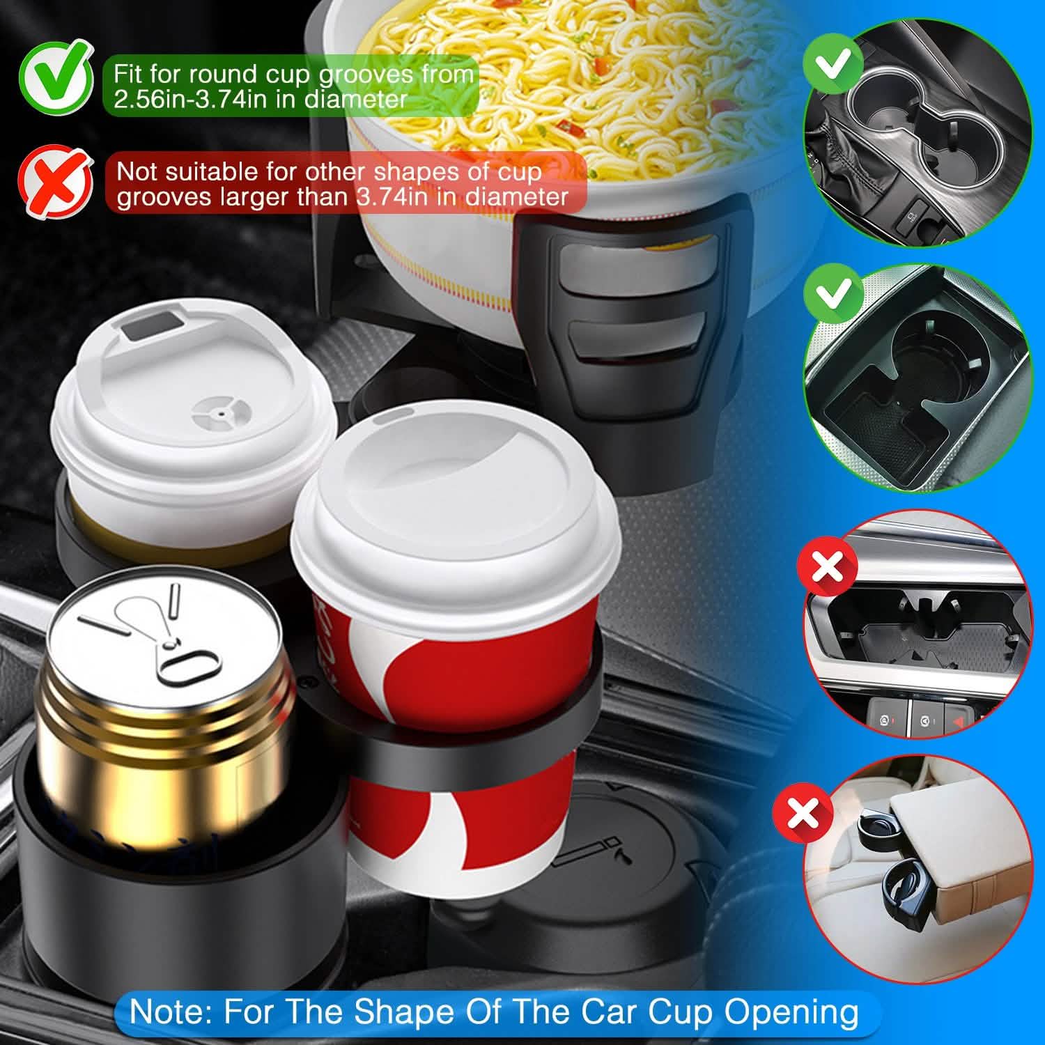 4-in-1 Car Cup Holder Automotive - Tophatter Daily Deals
