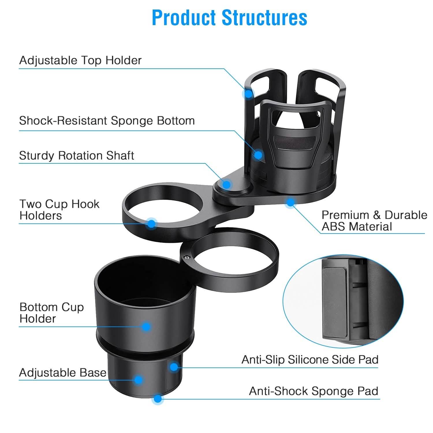 4-in-1 Car Cup Holder Automotive - Tophatter Daily Deals