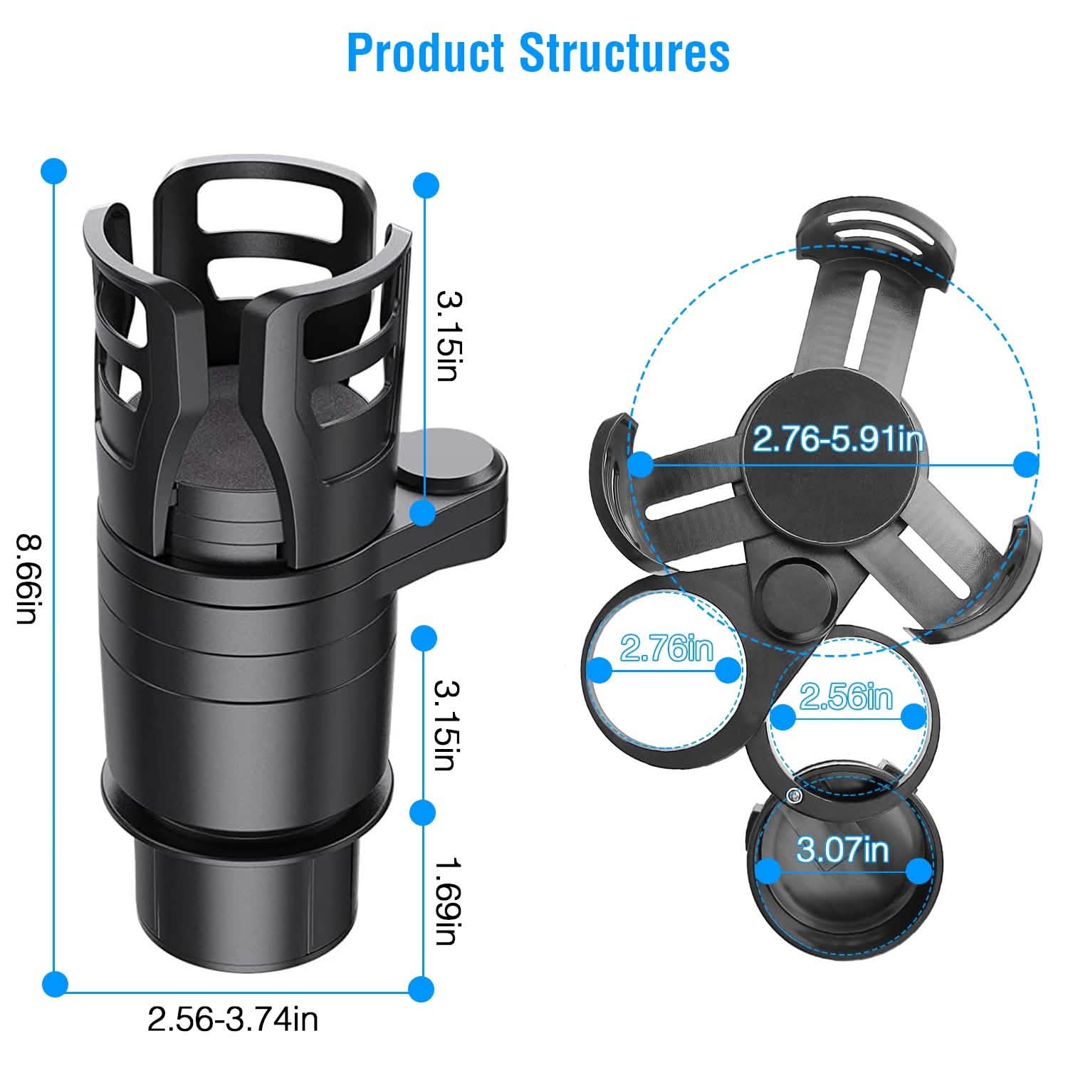 4-in-1 Car Cup Holder Automotive - Tophatter Daily Deals