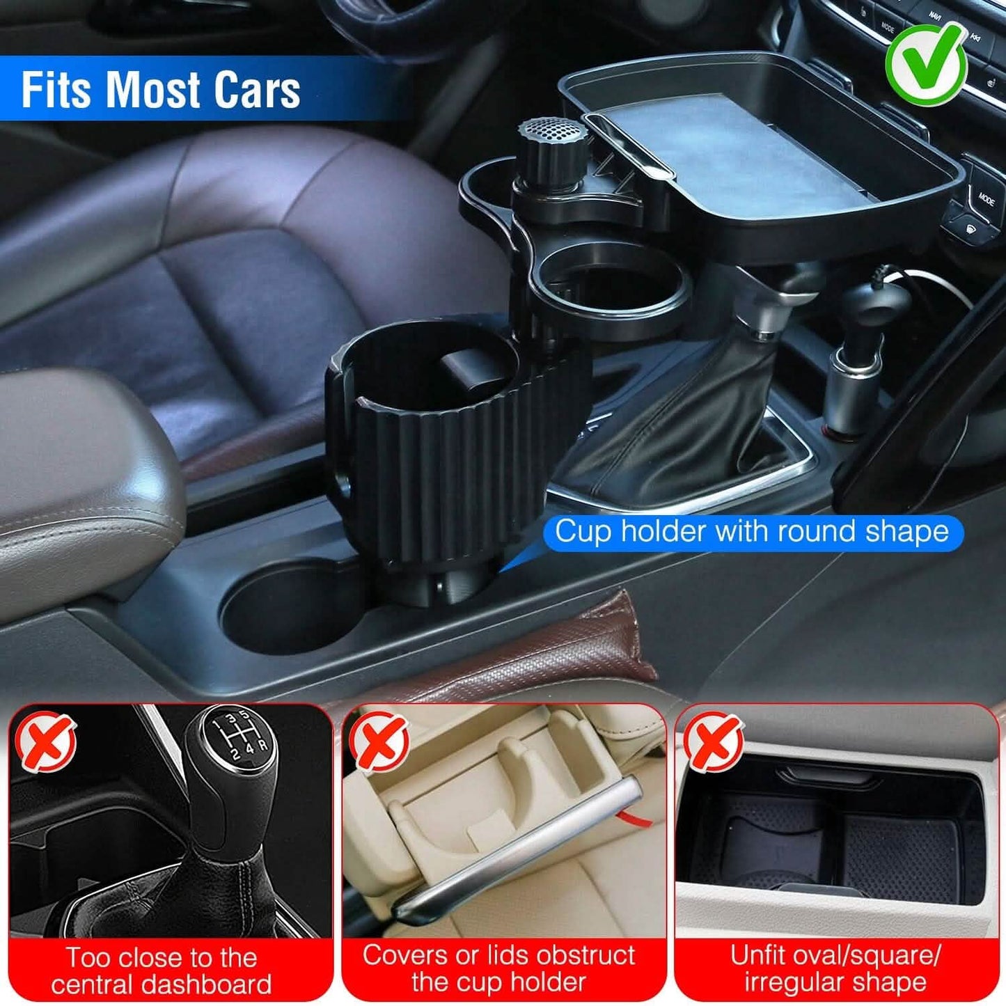 4-in-1 Car Cup Holder Tray Food Table Automotive - Tophatter Daily Deals