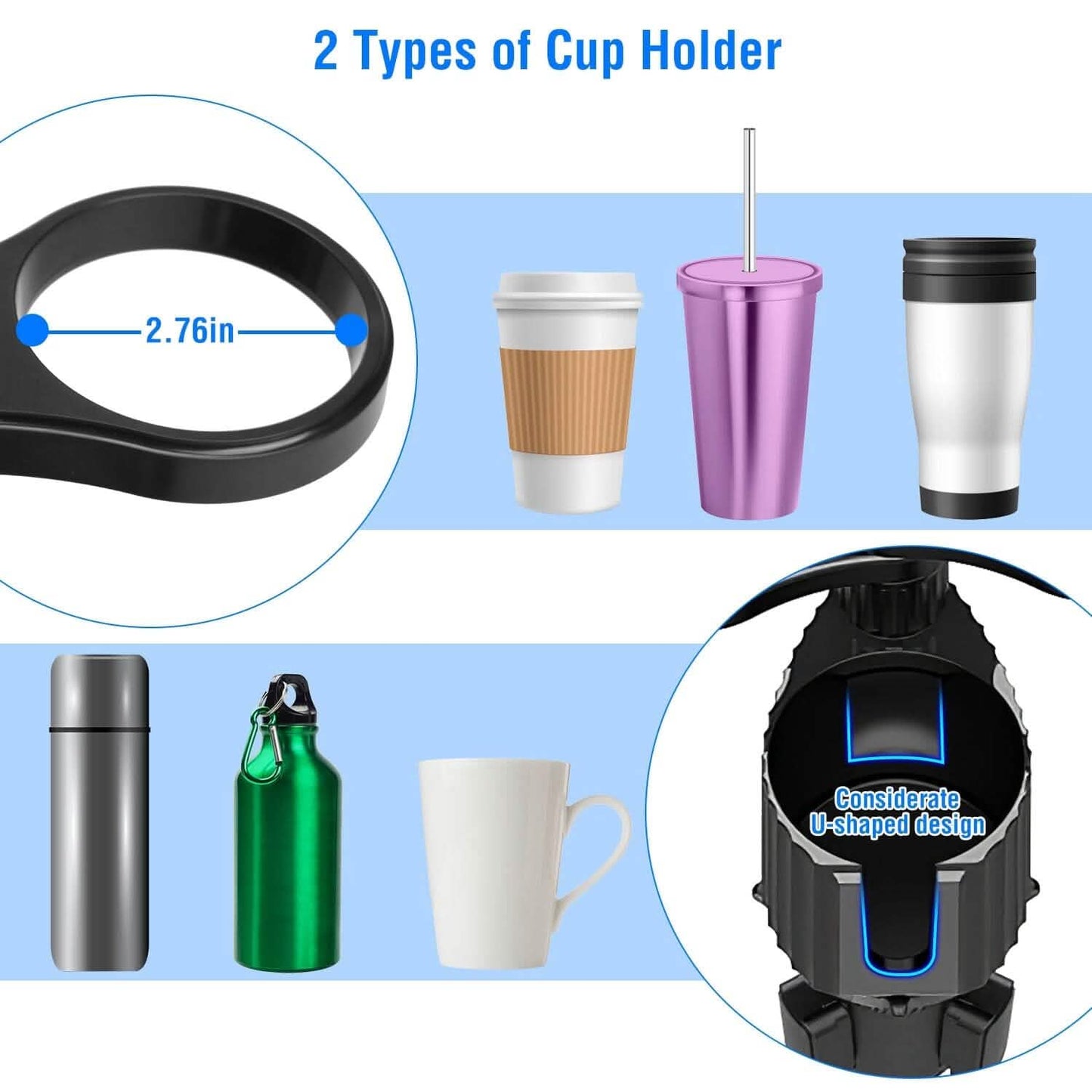 4-in-1 Car Cup Holder Tray Food Table Automotive - Tophatter Daily Deals