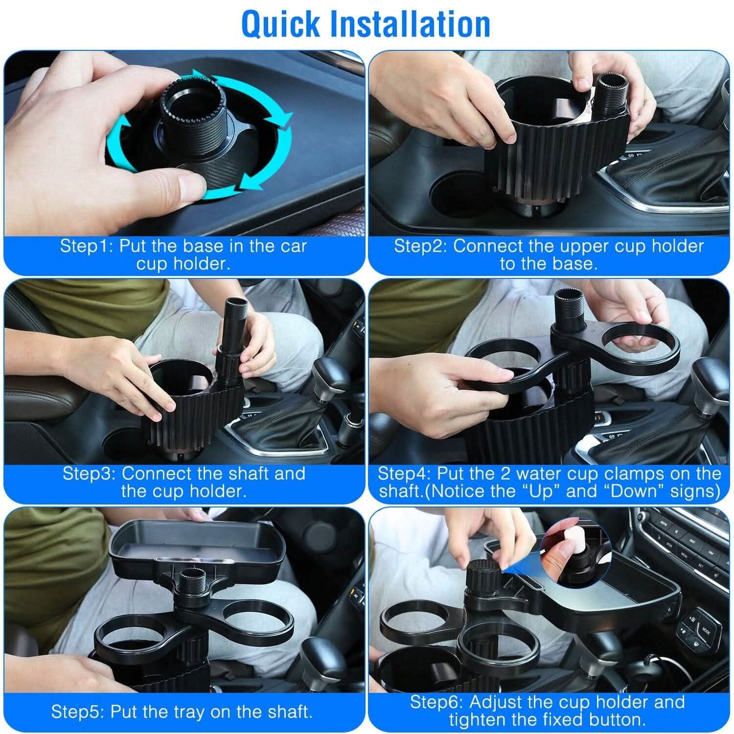 4-in-1 Car Cup Holder Tray Food Table Automotive - Tophatter Daily Deals