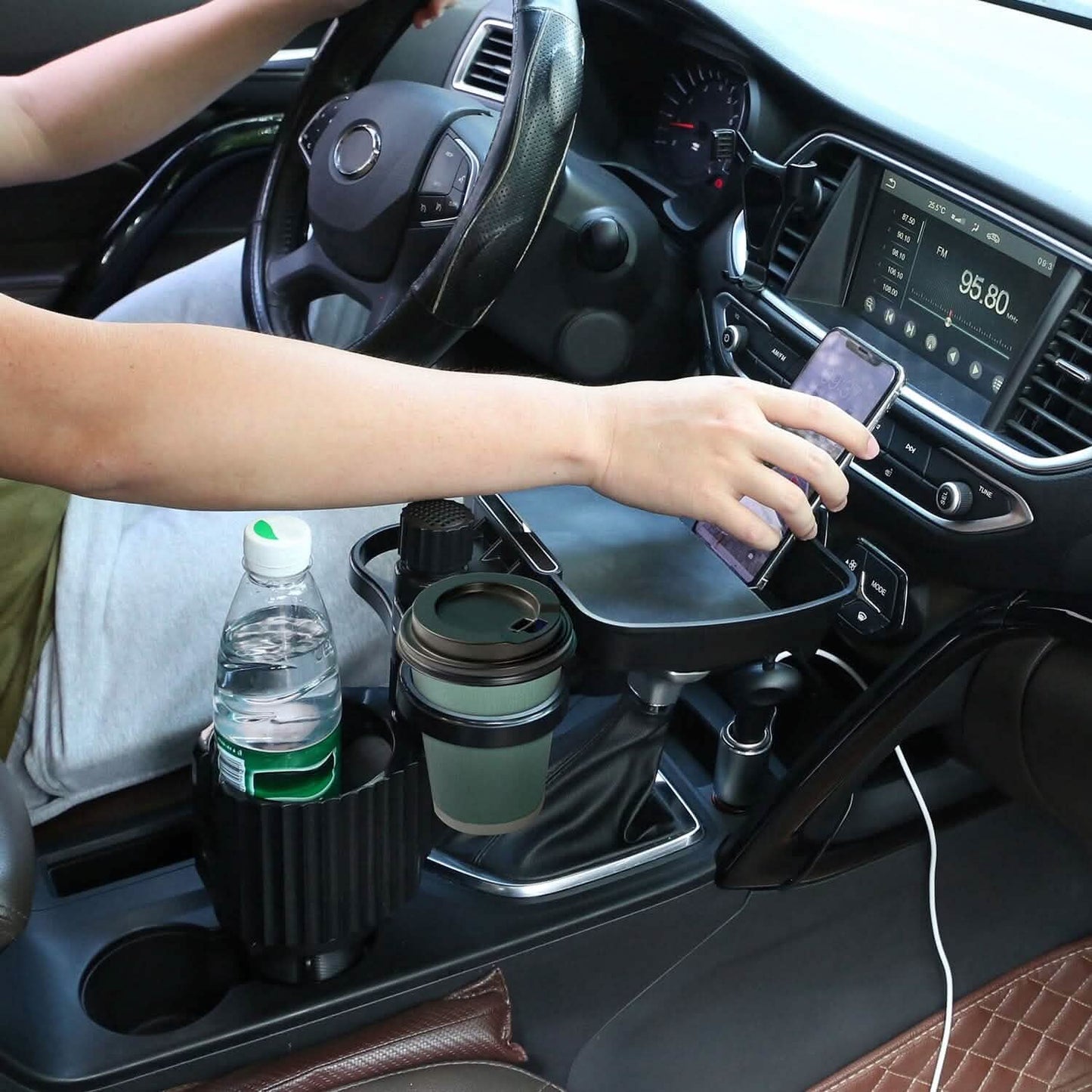 4-in-1 Car Cup Holder Tray Food Table Automotive - Tophatter Daily Deals