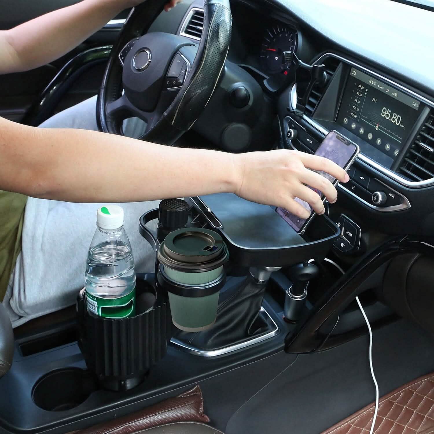 4-in-1 Car Cup Holder Tray Food Table Automotive - Tophatter Daily Deals