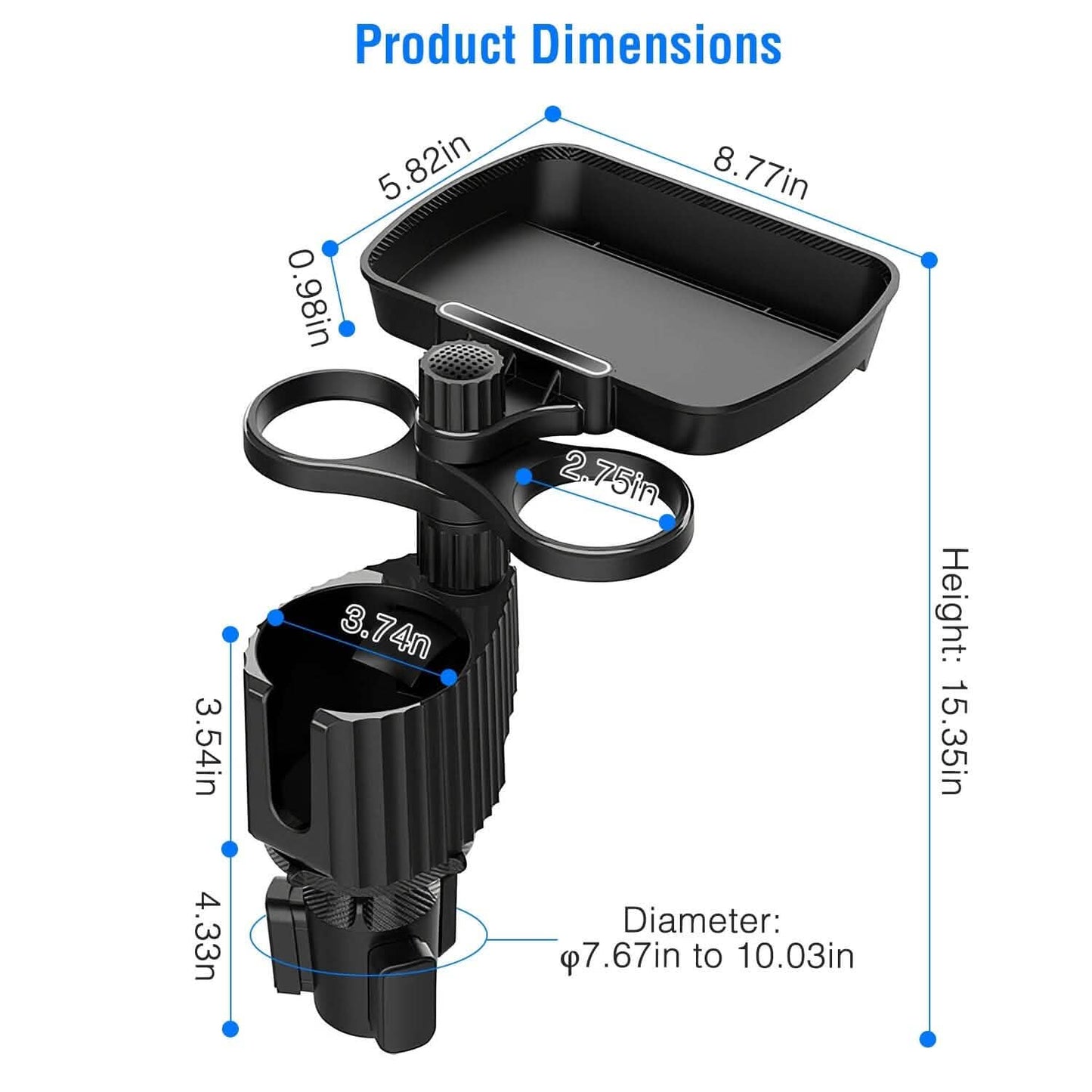 4-in-1 Car Cup Holder Tray Food Table Automotive - Tophatter Daily Deals