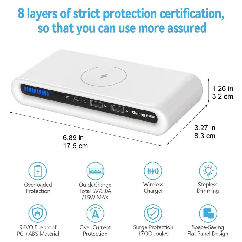 4-in-1 Charger 15W Portable Wireless Charger Charging Station - Tophatter Daily Deals