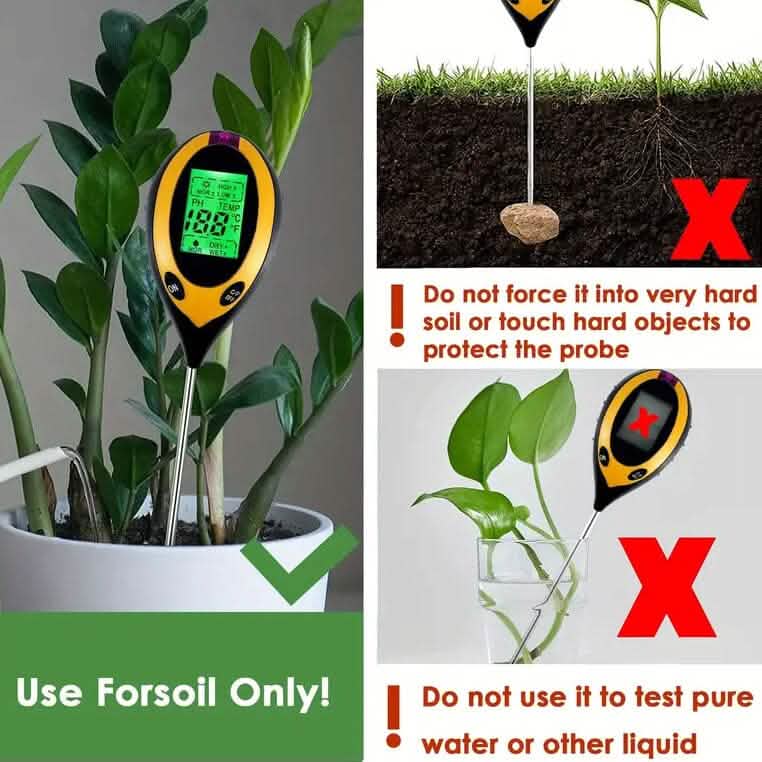 4-in-1 Digital Soil Moisture Meter Garden & Patio - Tophatter Daily Deals