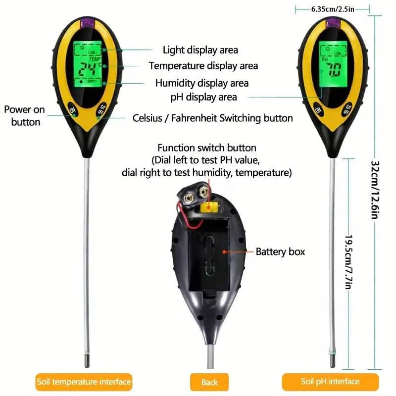 4-in-1 Digital Soil Moisture Meter Garden & Patio - Tophatter Daily Deals