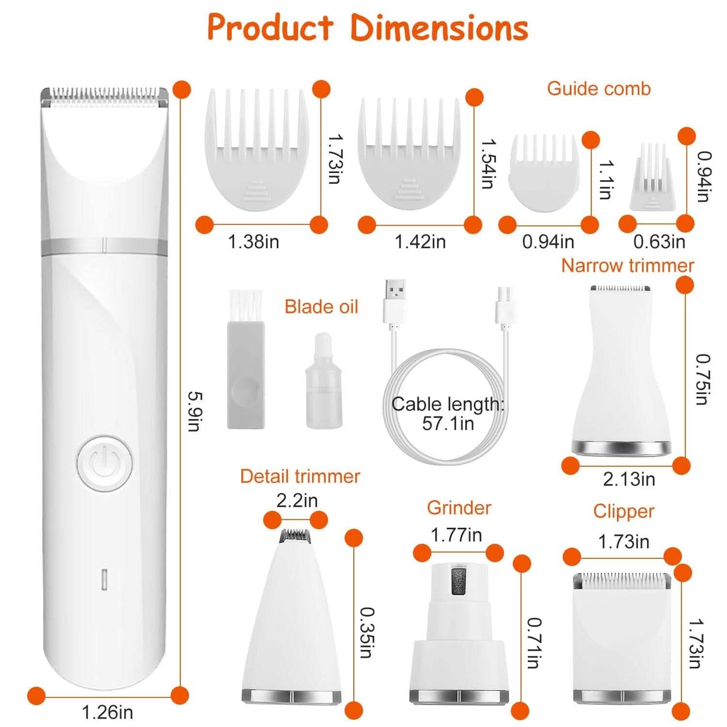 4-in-1 Electric Pet Dog Cat Grooming Kit Cordless Rechargeable Pet Supplies - Tophatter Daily Deals