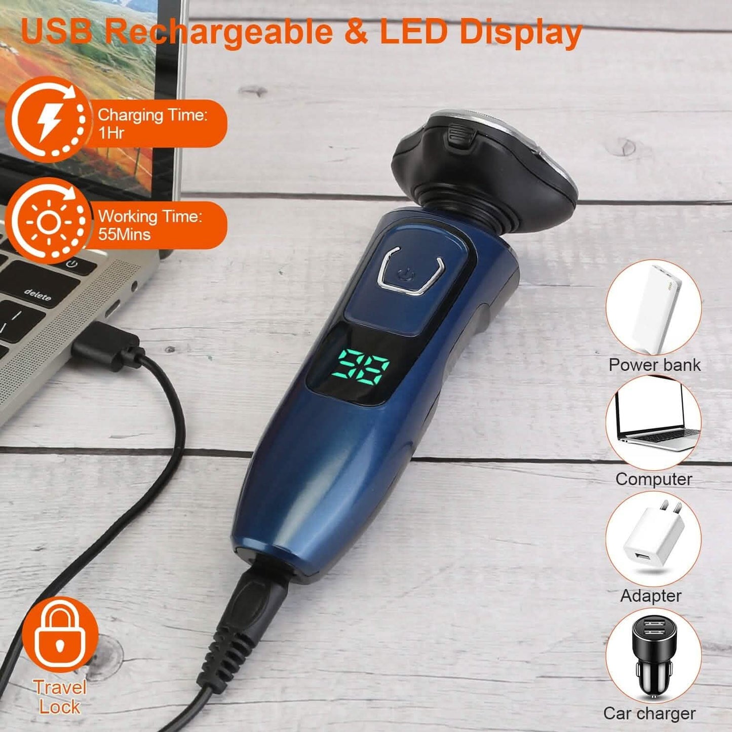 4-In-1 Electric Razor Shaver Rechargeable Cordless Men's Grooming - Tophatter Daily Deals