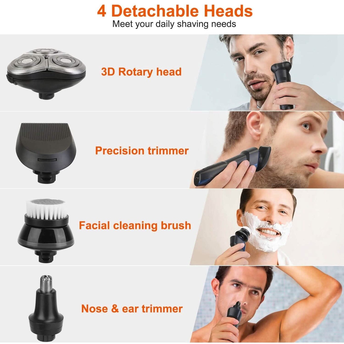 4-In-1 Electric Razor Shaver Rechargeable Cordless Men's Grooming - Tophatter Daily Deals