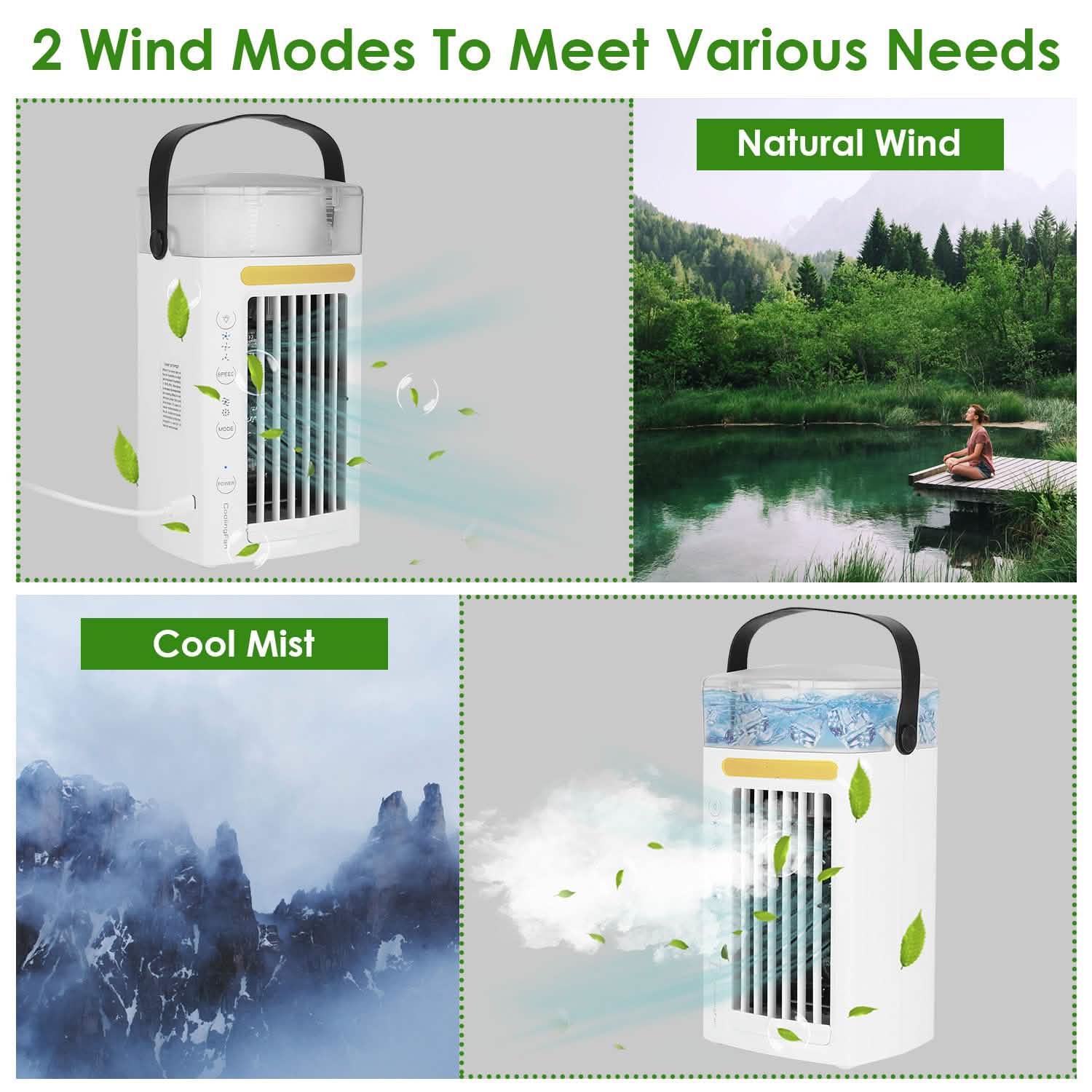 4-in-1 Evaporative Air Cooler Water Mist Cooling Fan Household Appliances - Tophatter Daily Deals