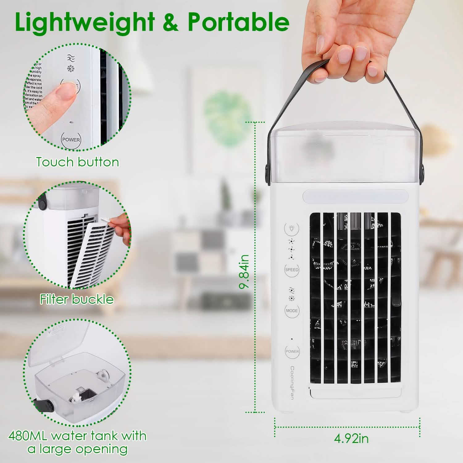 4-in-1 Evaporative Air Cooler Water Mist Cooling Fan Household Appliances - Tophatter Daily Deals