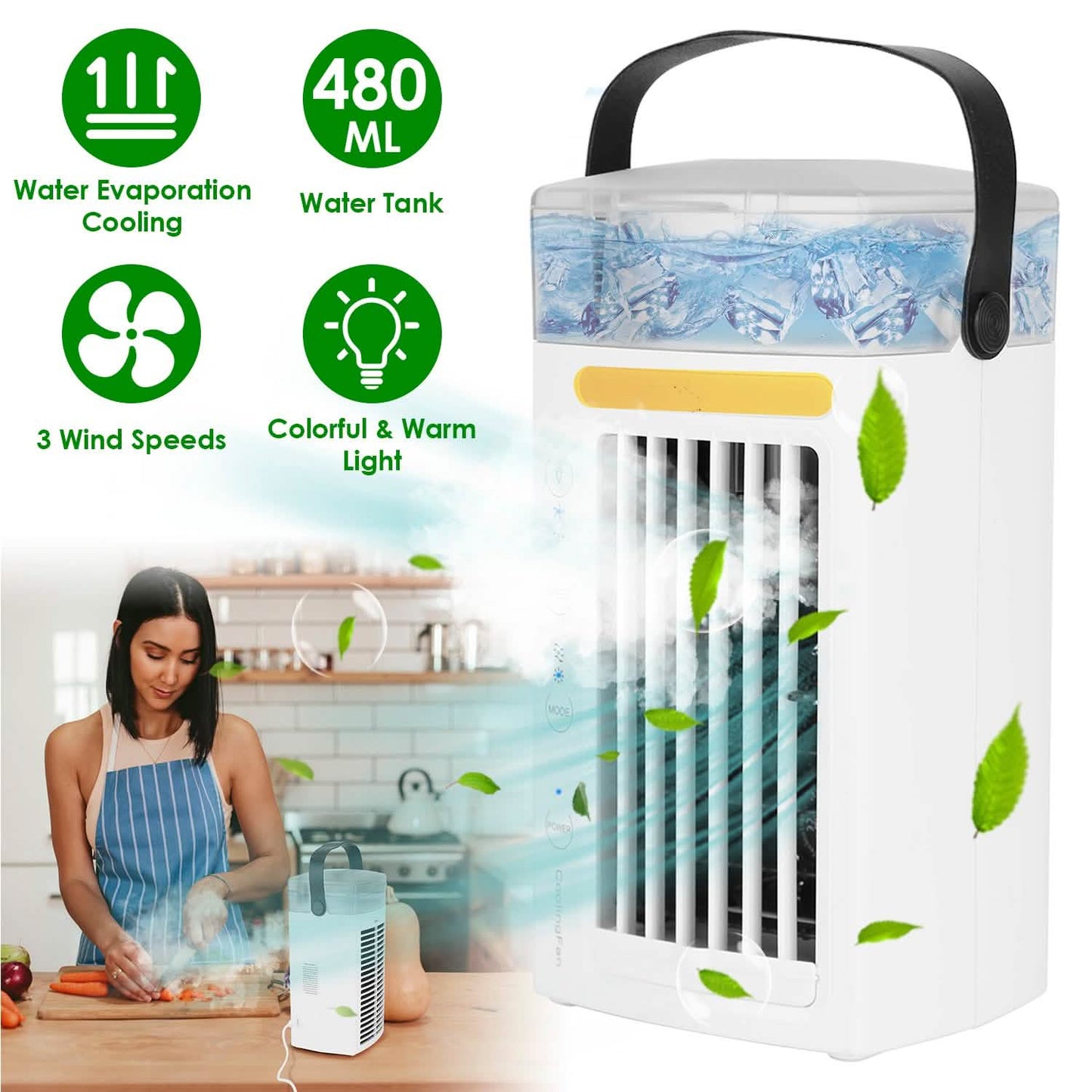 4-in-1 Evaporative Air Cooler Water Mist Cooling Fan Household Appliances - Tophatter Daily Deals