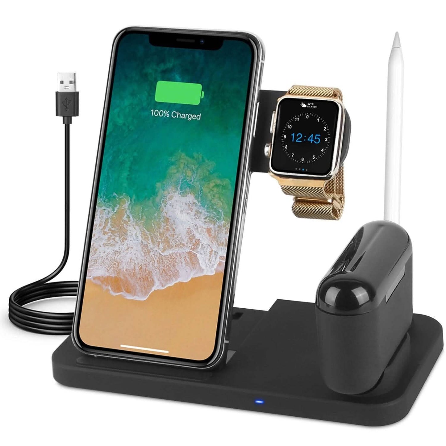 4-in-1 Foldable Wireless Charger Mobile Accessories - Tophatter Daily Deals