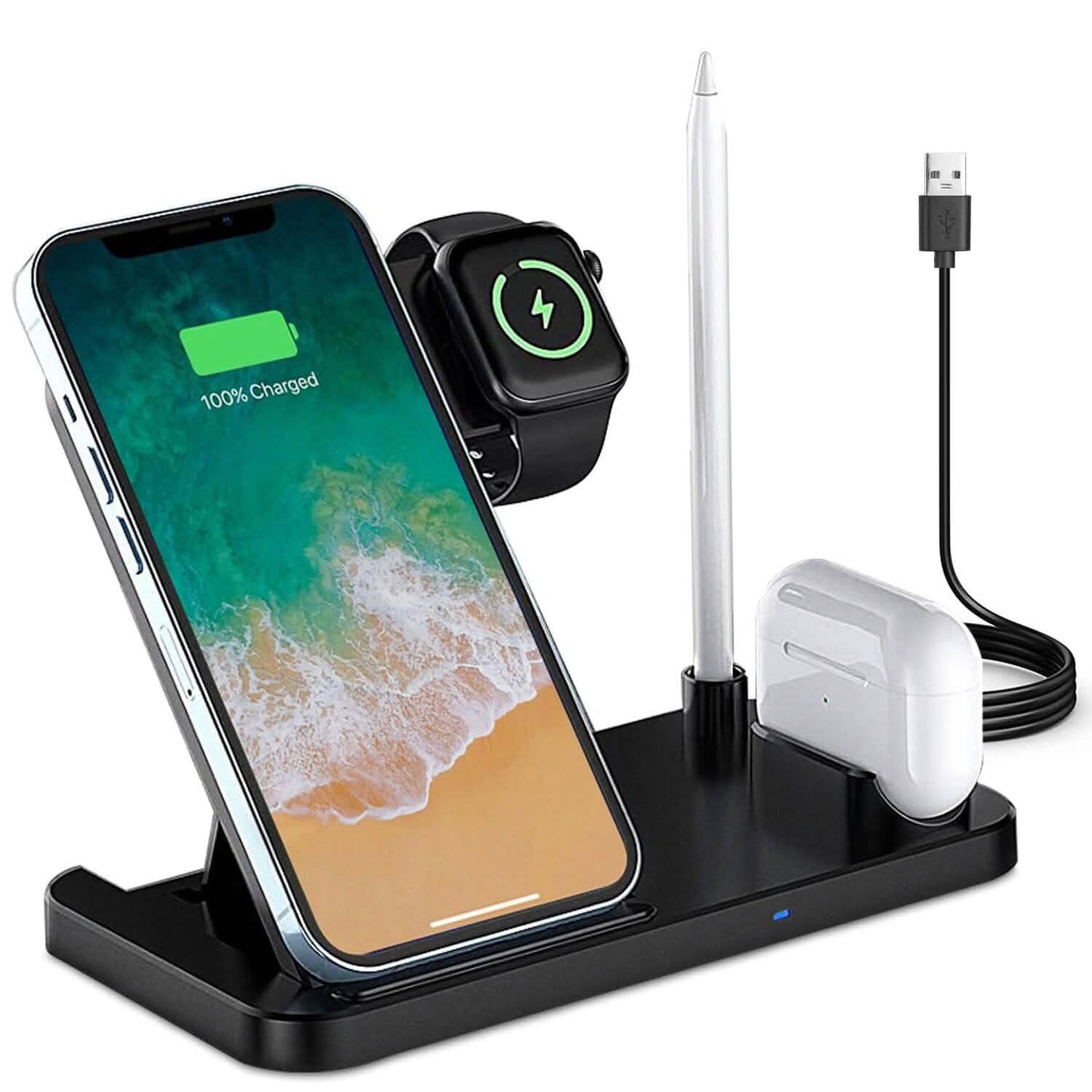 4-in-1 Foldable Wireless Charger Mobile Accessories - Tophatter Daily Deals
