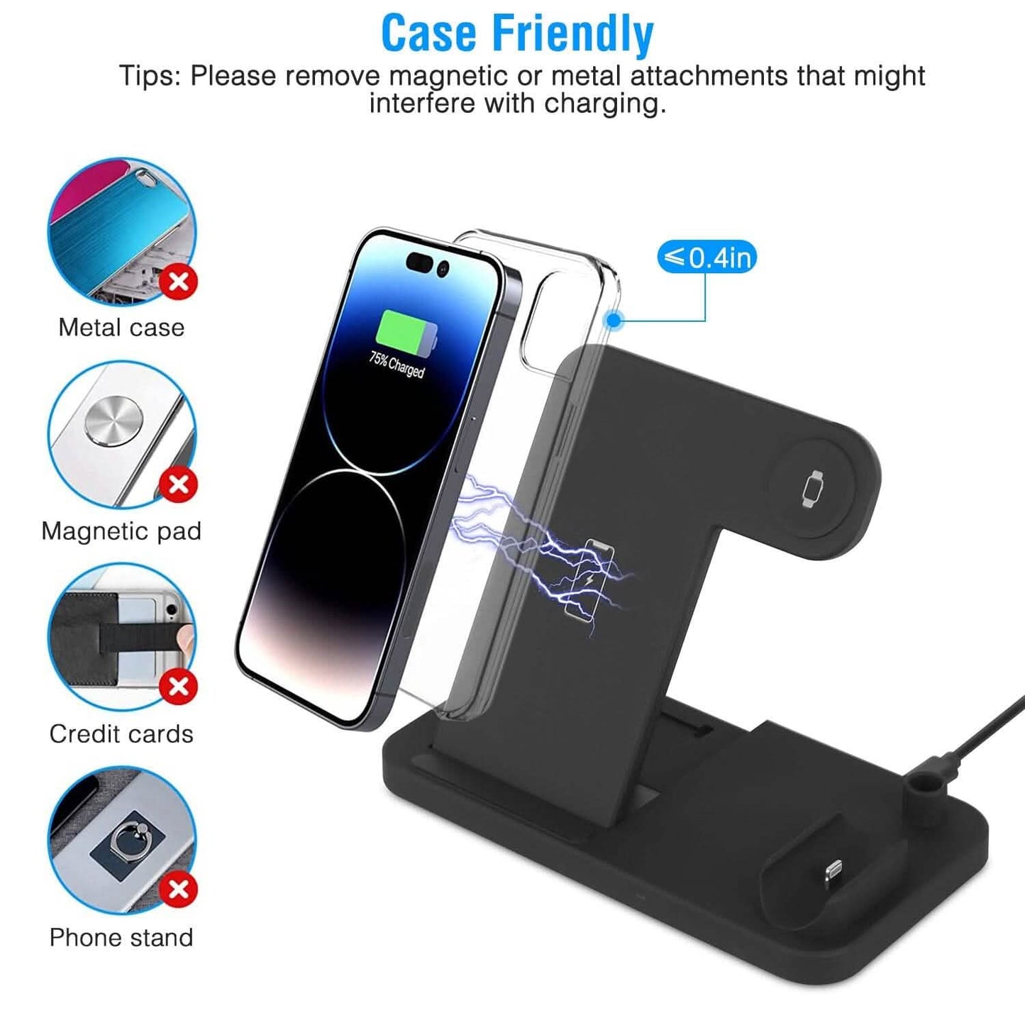 4-in-1 Foldable Wireless Charger Mobile Accessories - Tophatter Daily Deals