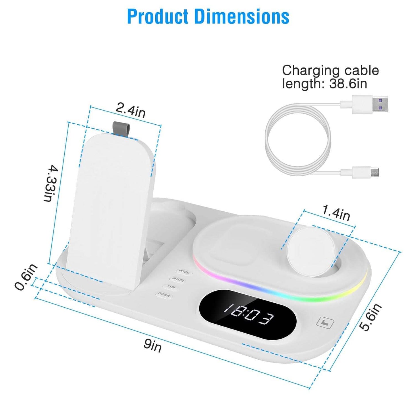 4-in-1 Foldable Wireless Charging Station Stand Dock Mobile Accessories - Tophatter Daily Deals