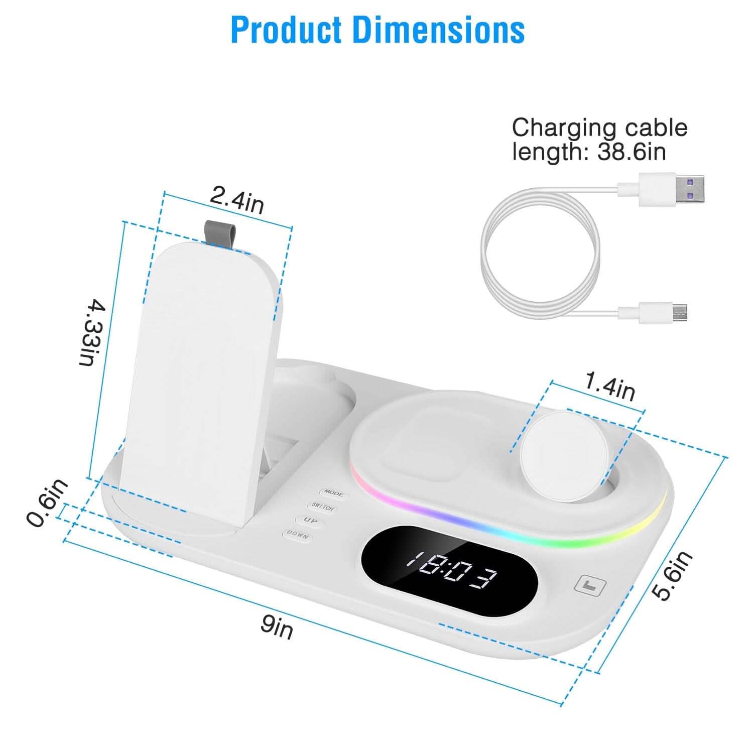 4-in-1 Foldable Wireless Charging Station Stand Dock Mobile Accessories - Tophatter Daily Deals