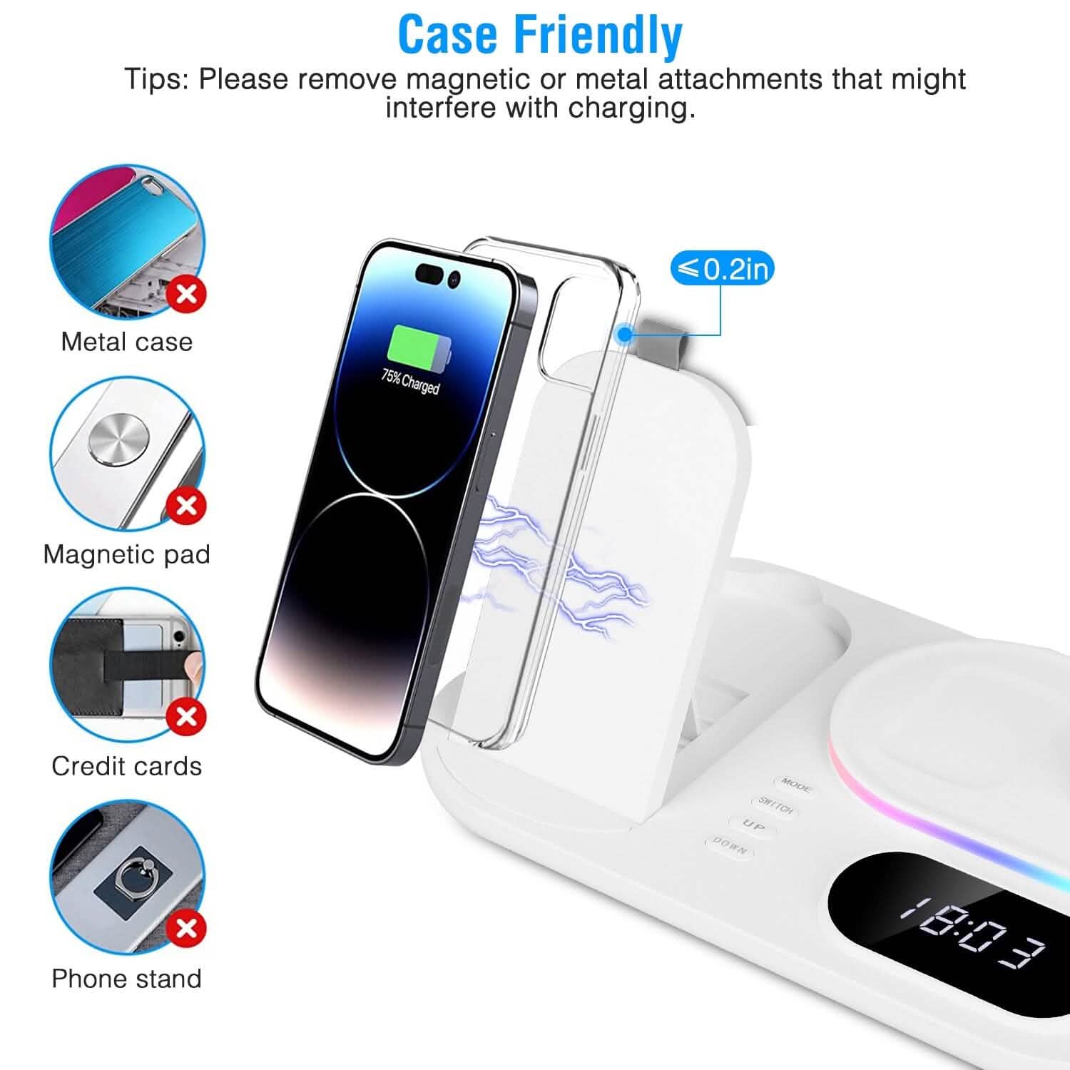 4-in-1 Foldable Wireless Charging Station Stand Dock Mobile Accessories - Tophatter Daily Deals