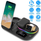 4-in-1 Foldable Wireless Charging Station Stand Dock Mobile Accessories - Tophatter Daily Deals