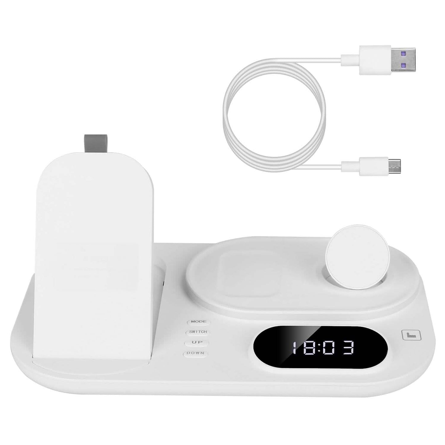 4-in-1 Foldable Wireless Charging Station Stand Dock White Mobile Accessories - Tophatter Daily Deals