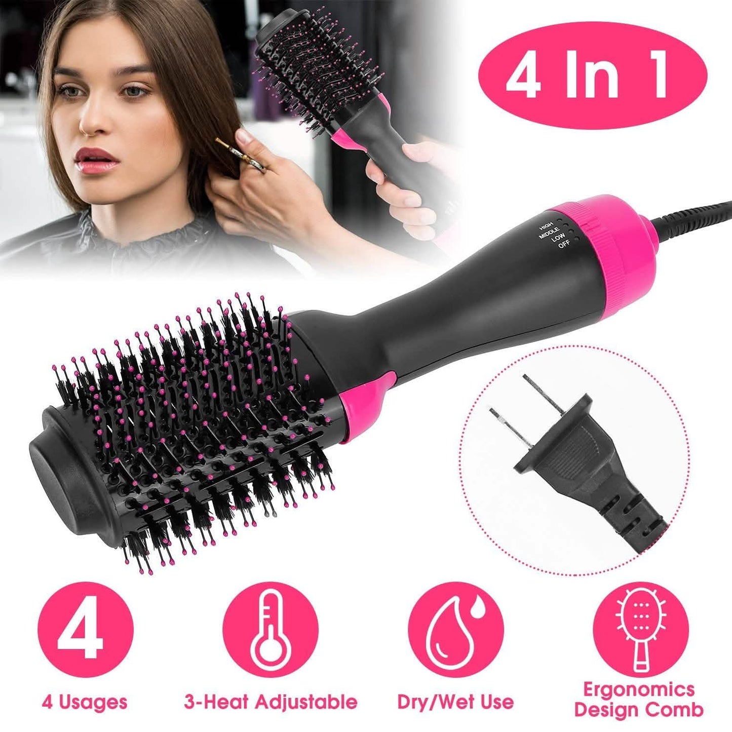 4-in-1 Hair Dryer Volumizer Brush Beauty & Personal Care - Tophatter Daily Deals